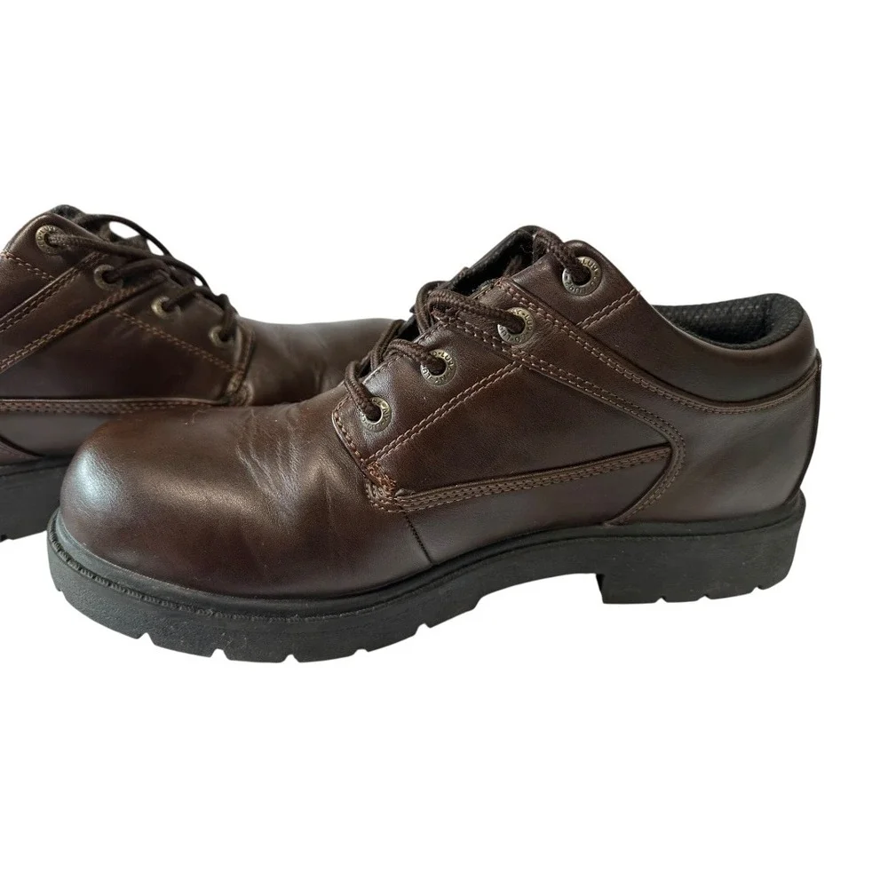 Lugz Oxford Work Shoes Mens 12 Brown Good Slip Resistant MSVYV-245‎
